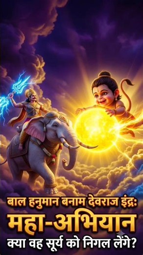 😱 इंद्रदेव ने बाल हनुमान पर वज्र क्यों चलाया? 🚩 | अद्भुत रामायण कथा | #Shorts