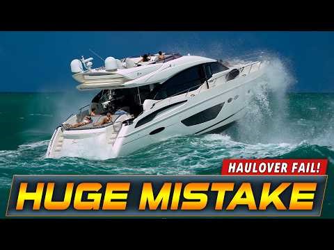 EXPENSIVE YACHT TAKES A BEATING AT HAULOVER INLET !! | HAULOVER BOATS | WAVY BOATS
