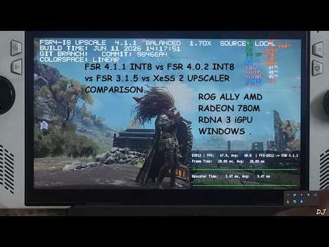 FSR 4.1.1 INT8 vs FSR 4.0.2 INT8 vs XeSS 2 vs FSR 3.1.5 Upscaler Comparison Rog Ally RDNA 3 Windows