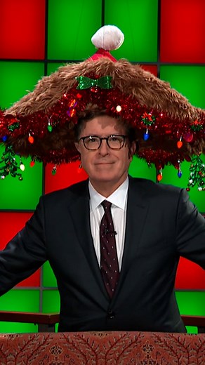The big furry hat has spoken! 🥁 #Colbert #Christmas #BigFurryHat | The Late Show with Stephen Colbert