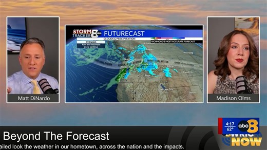 A brand new show all about local weather and weather across the nation is now streaming on WRIC . Join our StormTracker8 team on "StormTracker8 Beyond the Forecast" for an in-depth look at your backyard forecast and beyond. You can watch it live Monday through Friday at 1:30 p.m. on our free app, or watch it later on WRIC . You can scan the QR code in the video for step-by-step instructions. | ABC 8News - WRIC
