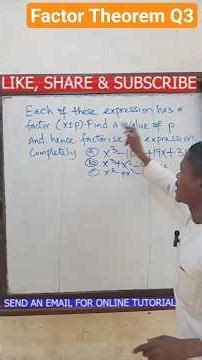 How to Find p and Factorize a Cubic Polynomial |(Factor Theorem)