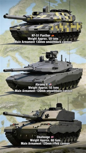 KF-51 Panther vs Abrams X vs Challenger 3: Next-Gen Main Battle Tanks Comparison