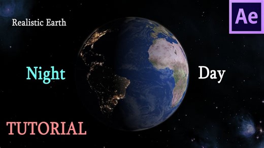 Tutorial - How to make Realistic Earth in Space no third party plugins in After Effects - 37