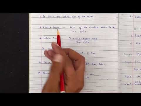 Error in Numerical Computation Iterative, Measurement of Accuracy by Using Absolute & Relative Error