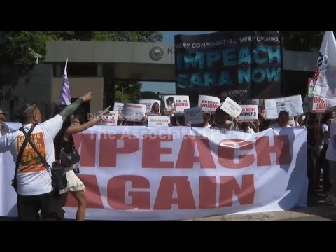 Protesters in Manila march onto congress as lawmakers vote on impeachment of VP Duterte