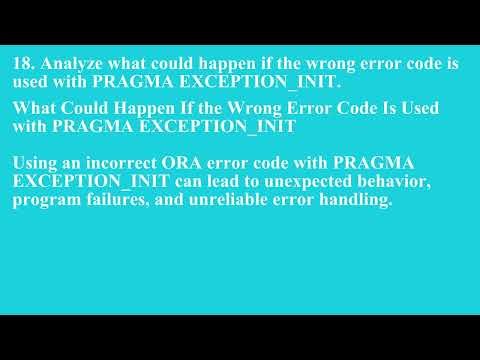 Handling Non-Predefined Oracle Server Errors | Q4 Oracle L13 P3 | SMILE ROAD