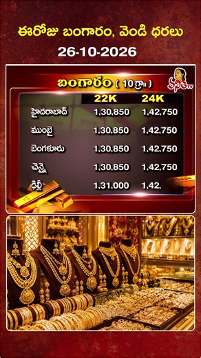 Today Gold & Silver Rates | 26-10-2026 | AP & TG Gold Rates | Vanitha TV
