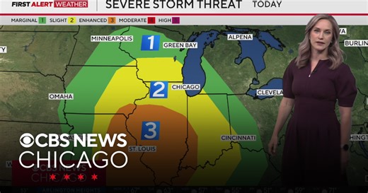 Severe thunderstorm threat on Monday in Chicago