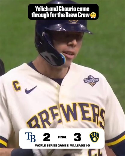 #Brewers #captain Christian Yelich made immediate impact in his first #WorldSeries at bat 🙌