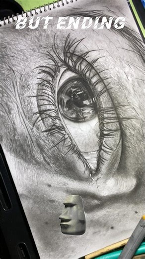 Hyper realistic eye drawing with soft charcoal pencil #art #shorts #sketch