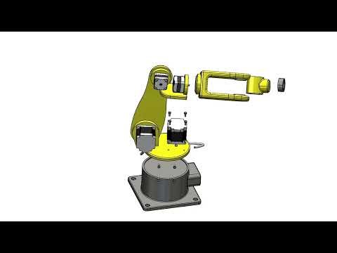 Robotic Arm 3D Model & Assembly Animation | SolidWorks Motion Study Tutorial
