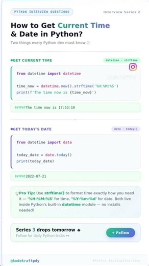 Get Current Time & Data in Python