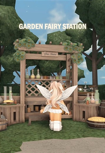 bloxburg spring garden fairy station, pixie hollow tinkerbell, house build ideas #bloxburg #roblox #bloxburgbuild #bloxburghouse #bloxburggarden