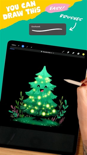 🎄 Draw this Super Cute Christmas Tree with me #artwithflo #youcandrawthis