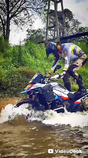 Can He Cross This Dangerous River on a BMW R1250gsa_😱 ? #viral #shorts #bmw #bmwr1250gsa