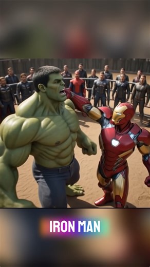 Hulk Destroys Iron Man in the Ring 😱 | All Avengers Watching #shorts