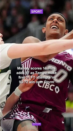Mabrey scores 18, Rice adds 17 as Tempo make first 31 FT attempts in 93-72 win over Storm