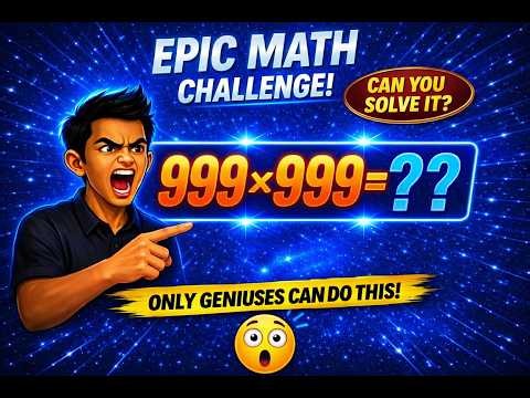 999 × 999 = ? 🔥 Fast Trick Without Calculator | Mind-Blowing Math