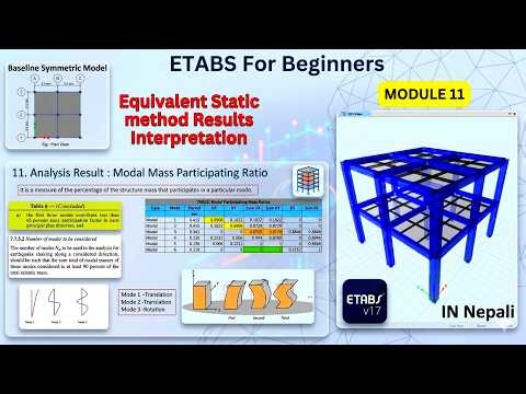 ETABS for Beginners | Module 11- Equivalent Static Method Results Interpretation
