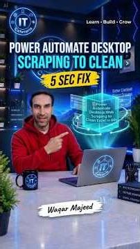 Power Automate Desktop: Web Scraping to Clean Excel in 5 second #ITCafeteria #shorts #TechTips