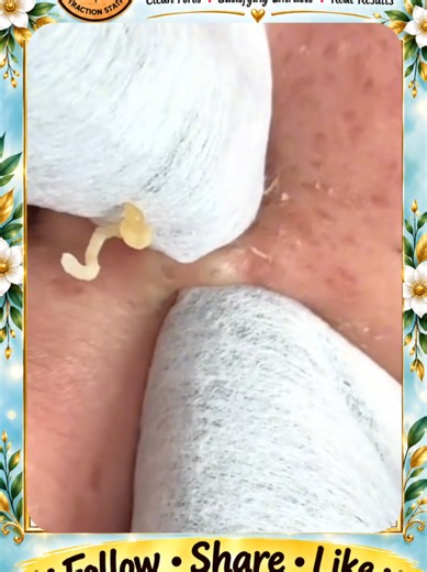 Deep Blackhead Extraction & Satisfying Popping | Wait for the most satisfying pop 😳🫣 You won’t believe what comes out! #pimplepoppersatisfying #Acne #pimple #Blackhead #Satisfying