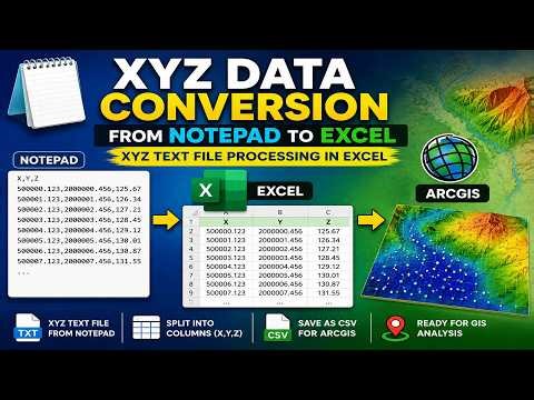XYZ Data Conversion from Notepad to Excel | XYZ Text File Processing in Excel.