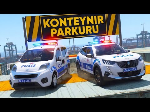 Will Turkish police cars be able to complete the container obstacle course? 😱📦