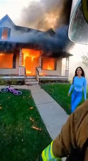 POV: Firefighter Saves a Dog With a House Exploding Behind Him 🚒🐶🔥