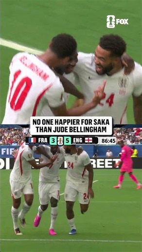 Jude Bellingham was absolutely thrilled to see Saka complete his hat trick