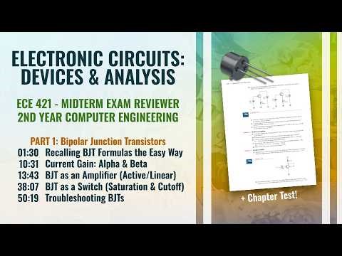 BJTs Part 1: Bipolar Junction Transistors as Amplifiers (Active) and Switches (Saturation & Cutoff)