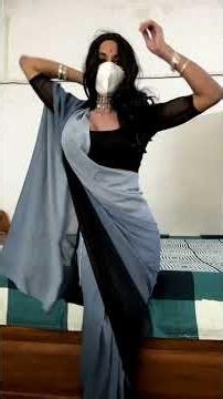 Crossdresser Anushka in Silver Saree! Male to Female Makeup!