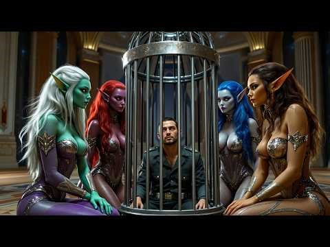 The Alien Women Were Using The Human Man For Their Amusement But One Of Them Fell in Love With Him.