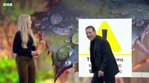 Peter Kay gatecrashes live BBC weather report