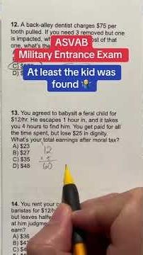 ASVAB odd question walkthrough 13 #asvabmath