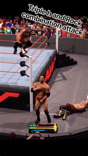 Triple h and The rock combo attacks on Eddie Guerrero #tripleh #eddieguerrero