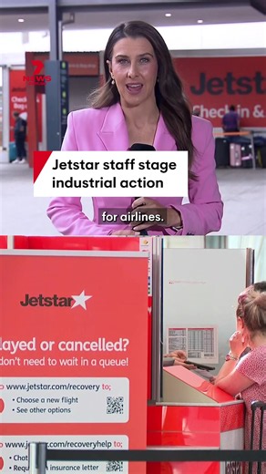 Jetstar staff say they will not charge passengers for checked-in baggage or seat changes today. Workers have launched industrial action, campaigning for fairer pay and better conditions, but insist they do not want to inconvenience passengers. #jetstar #aviation #airtravel #airport #flight