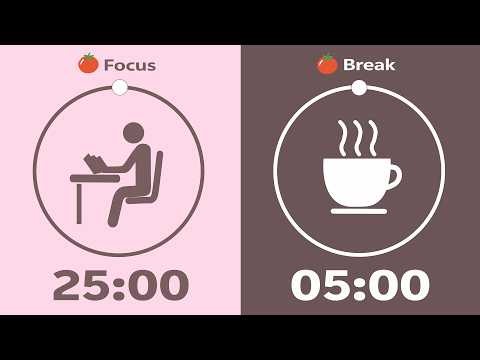 Pomodoro 25/5 x4 | Rain Sounds & Lofi Beats | 2-Hour Study with Me | Deep Focus | Cool Timer | 4K