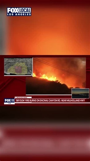 The Bryson Fire in Malibu continues to spread, now burning over 100 acres as strong Santa Ana winds batter the area.