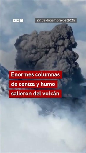 El Monte Etna hace erupción mientras un esquiador se desliza