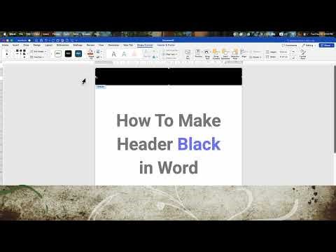 How to make Header Black In Word