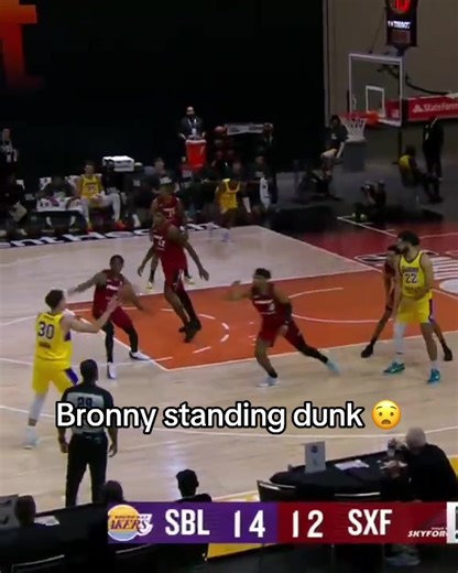 Bronny's Impressive Standing Dunk
