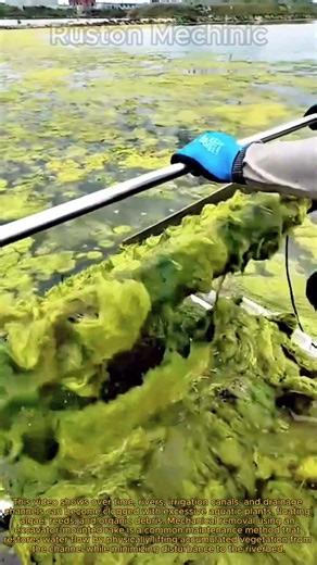 Watch This Specialized Rake Pull Massive Layers Of Algae Out Of Water