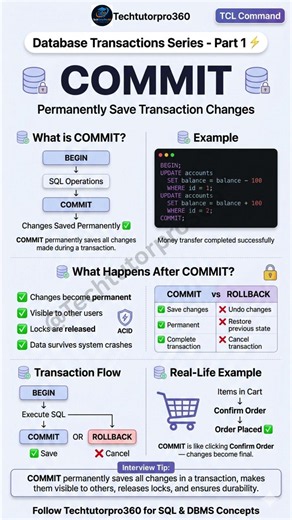 🔥 SQL COMMIT Explained Simply | Every Beginner Must Know! #shorts