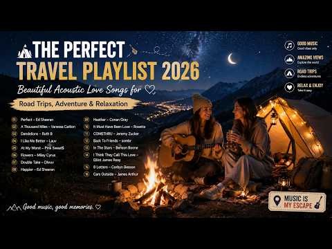 🏕️ THE PERFECT TRAVEL PLAYLIST 2026 | Beautiful Acoustic Love Songs for Road Trips, Adventure