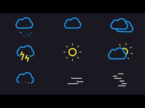 Weather Line Icons Kit (Ae) - 9 Free Moving Forecast Icons