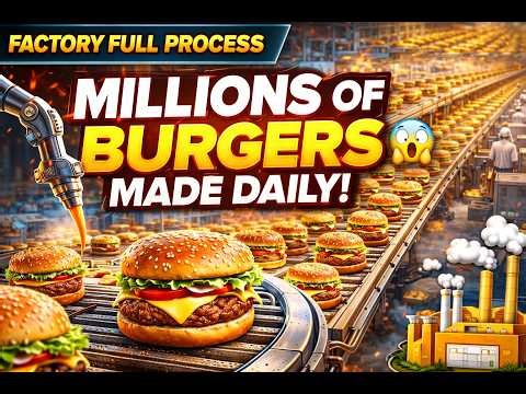 🍔🏭 Factory Full Process | How Millions of Burgers Are Made Daily Inside a Mega Fast Food Factory