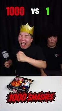 1 Smash vs 1000 Smashes Spicy Noodles 🔥 Which Tastes Better? #shorts