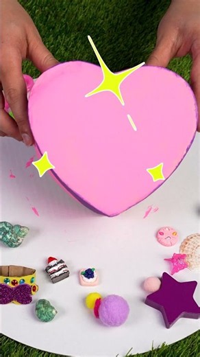 Box It Up! 🎁 Design & Craft A Girly Pink Glitter Love Heart Box #kids #shorts