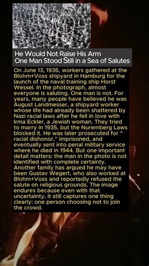 He Would Not Raise His Arm. One Man Stood Still in a Sea of Salutes